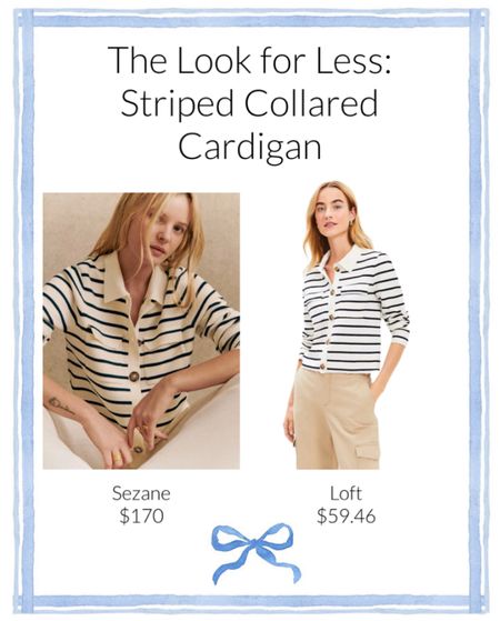 Striped collared cardigan. High end and more budget friendlyy

#LTKfindsunder100 #LTKstyletip #LTKSeasonal