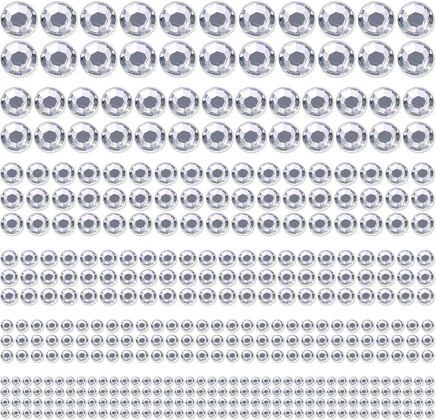 1980Pcs Self Adhesive Clear Rhinestones Stickers, Shynek Stick on Rhinestone Gems face Jewels for... | Amazon (CA)