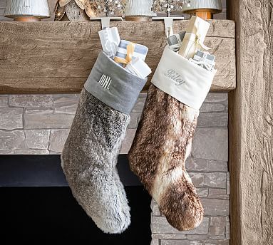 Ombre Faux Fur Stockings | Pottery Barn (US)