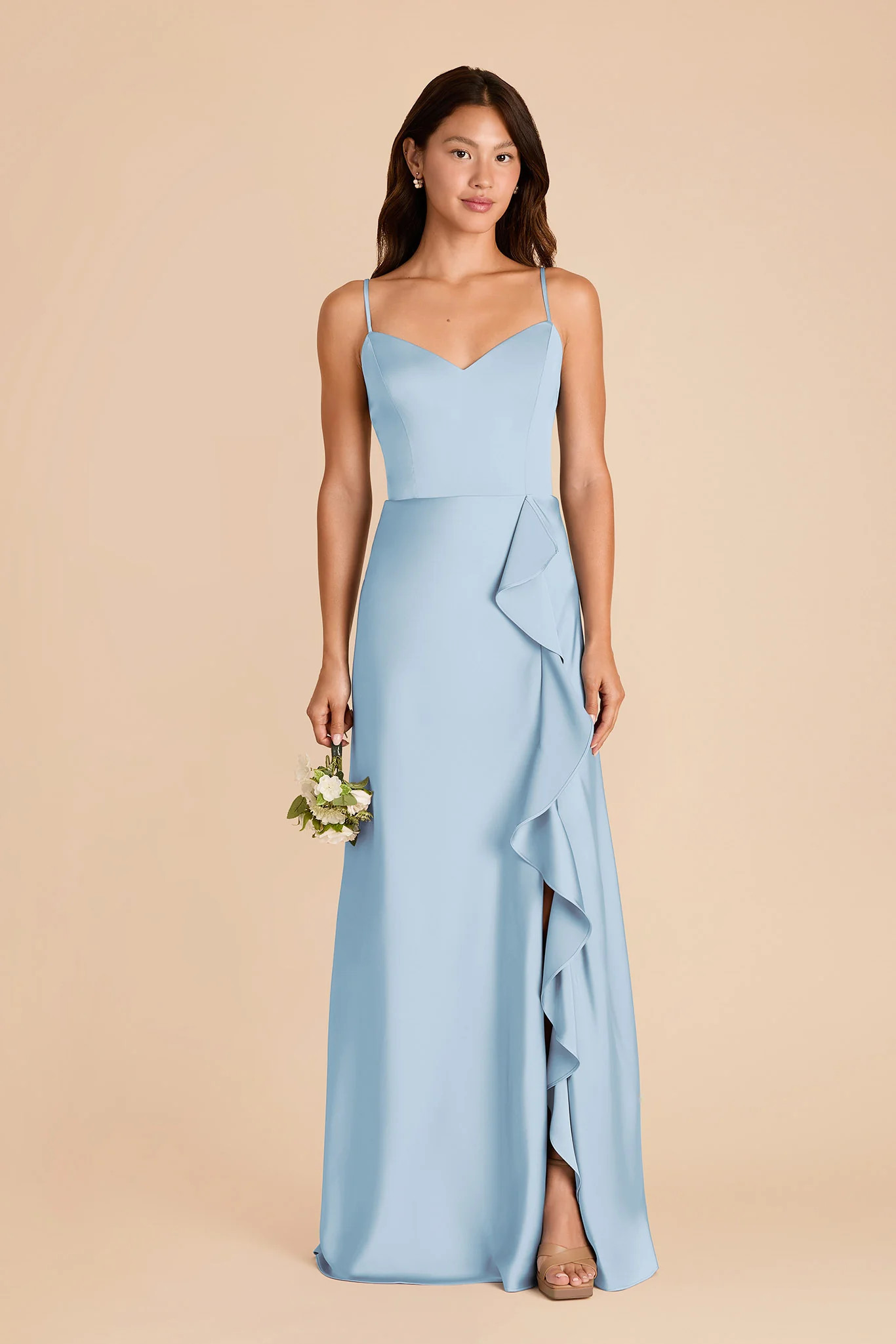 Theresa Matte Satin Dress in Sky Blue | Birdy Grey | Birdy Grey