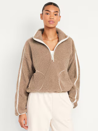 Loose Sherpa Quarter-Zip Pullover | Old Navy (US)