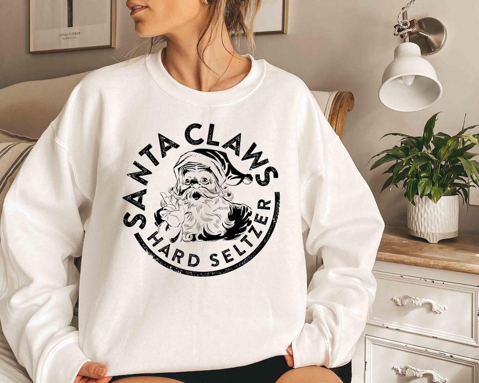 Santa Claus Sweatshirt, Funny Christmas Sweater, Hard Seltzer Gift, Xmas Sweatshirt, Christmas Cr... | Etsy (US)