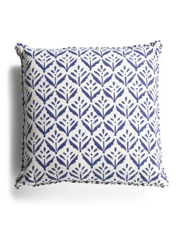 20x20 Block Print On Cotton Slub Pillow | TJ Maxx