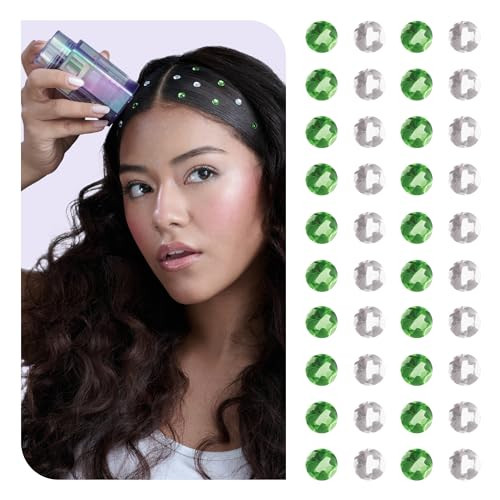 Hally Hair Gem Tool with Extra Clear & Green Gems, Hair Accessory- Includes Hair Styling Tool with 240 Multicolored Adhesive Gem Stickers Hair Jewels - Stylish Hair Accessories | Amazon (US)