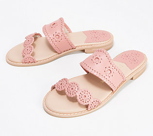 Jack Rogers Leather Slide Sandals - Caroline | QVC