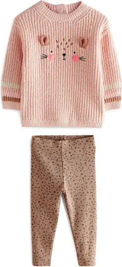 NEXT Kids' Bear Embroidered Sweater & Leggings Set | Nordstrom | Nordstrom