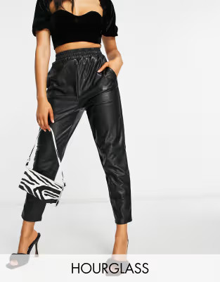ASOS DESIGN Hourglass leather look sweatpants | ASOS (Global)