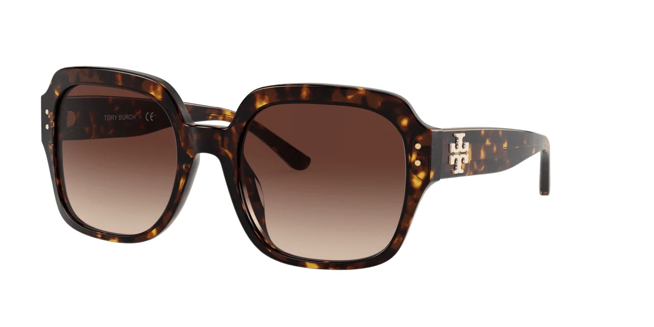 Tory Burch TY 7143U Plastic Womens Square Sunglasses Dark Tortoise 56mm Adult | Walmart (US)