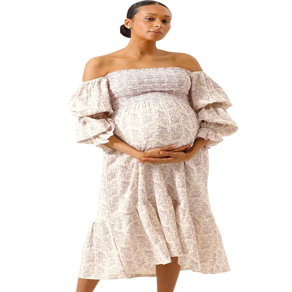 NOTHING FITS BUT Women’s Soft Cotton Muslin Dress, Everyday Stretchable Haru Maternity Gown, Id... | Amazon (US)