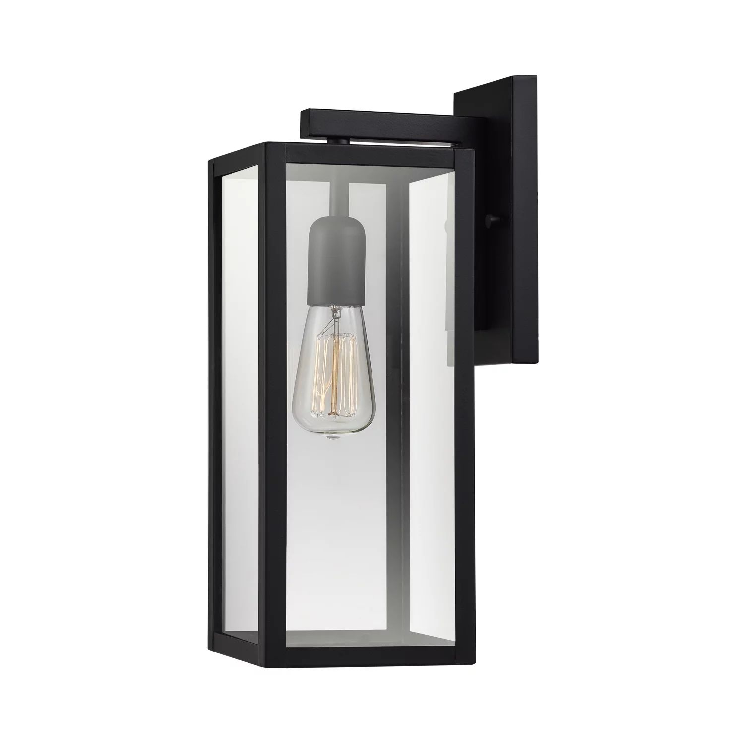 Globe Electric Bowery 1-Light Matte Black Outdoor Indoor Wall Sconce with Clear Glass Shade, 4417... | Walmart (US)