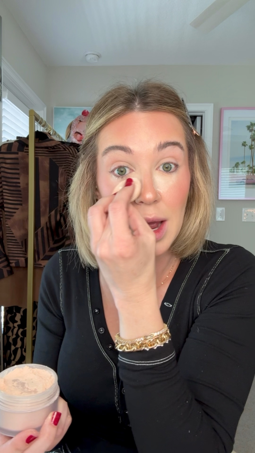 This loose under eye setting powder gives me ZERO creases in my under eye!!! Lasts all day 

Undereye color corrector: fair
Foundation: 100 light neutral 
Concealer: bisque 
Contour stick: tiger eye
Highlight: mesmerize 
Blush-
Merit: le bonbon
Makeup hy Mario: strawberry sunset

#LTKSaleAlert #LTKBeauty