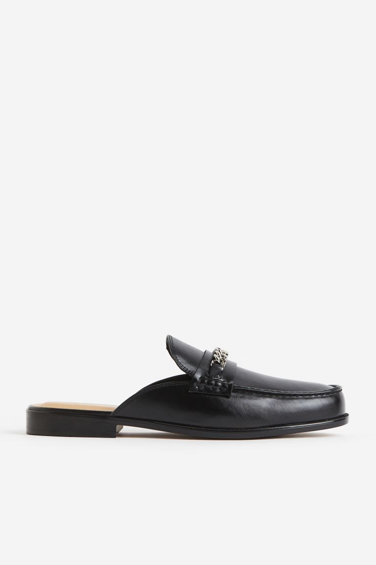 Chain-detail Mule Loafers - No heel - Black - Men | H&M CA | H&M (US + CA)