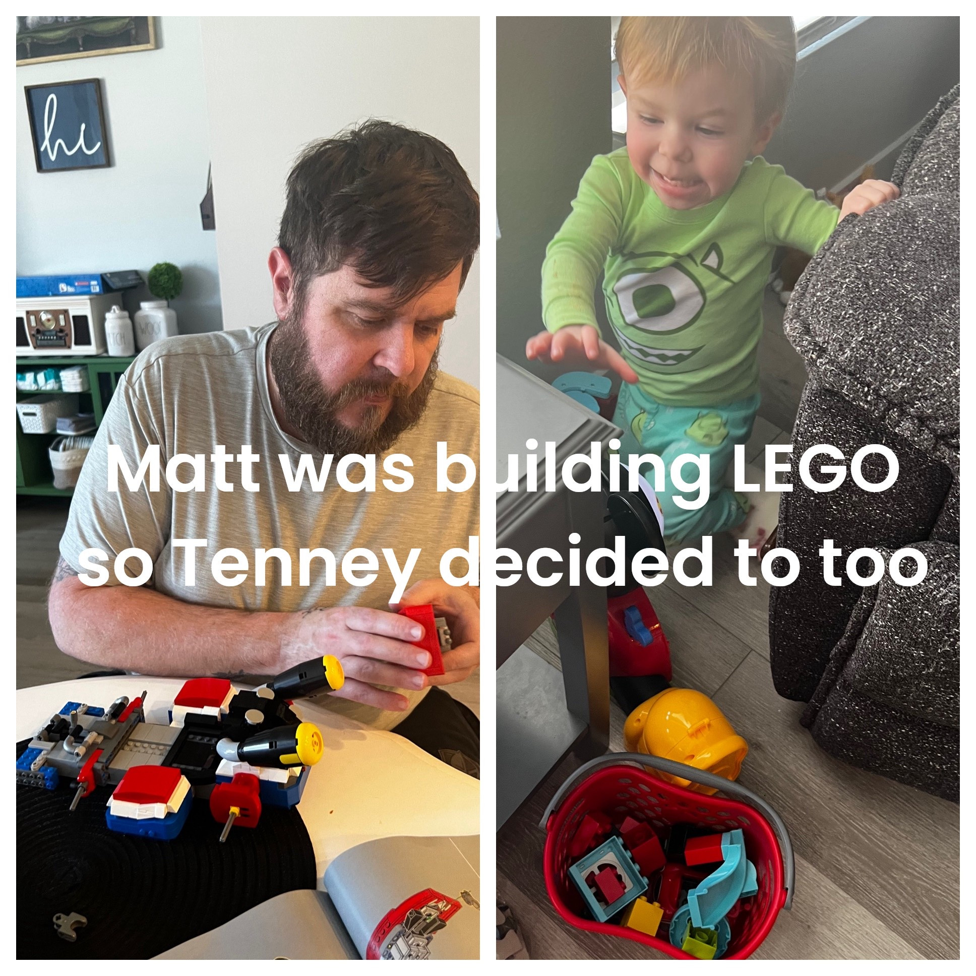 Matt was putting together a LEGO, so Tenney decided she needed to pull hers out too. Check out the products to see what each was building  

#LTKMens #LTKdayinmylife #LTKKids