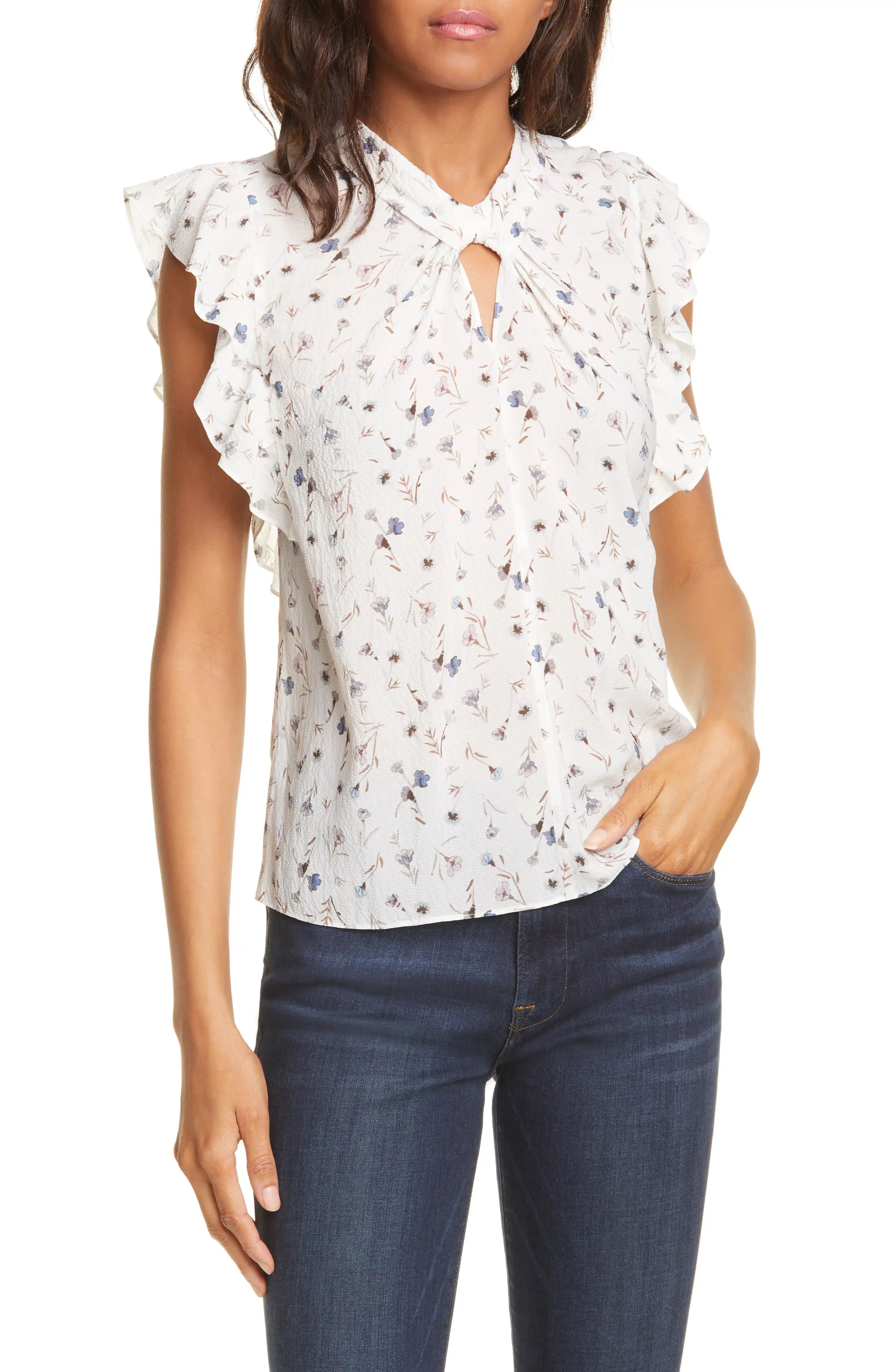 Adelaide Floral Silk Blend Top | Nordstrom