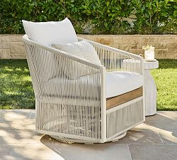 Lakewood Rope Swivel Outdoor Lounge Chair with High Performance Cushion Covers | Pottery Barn (US)