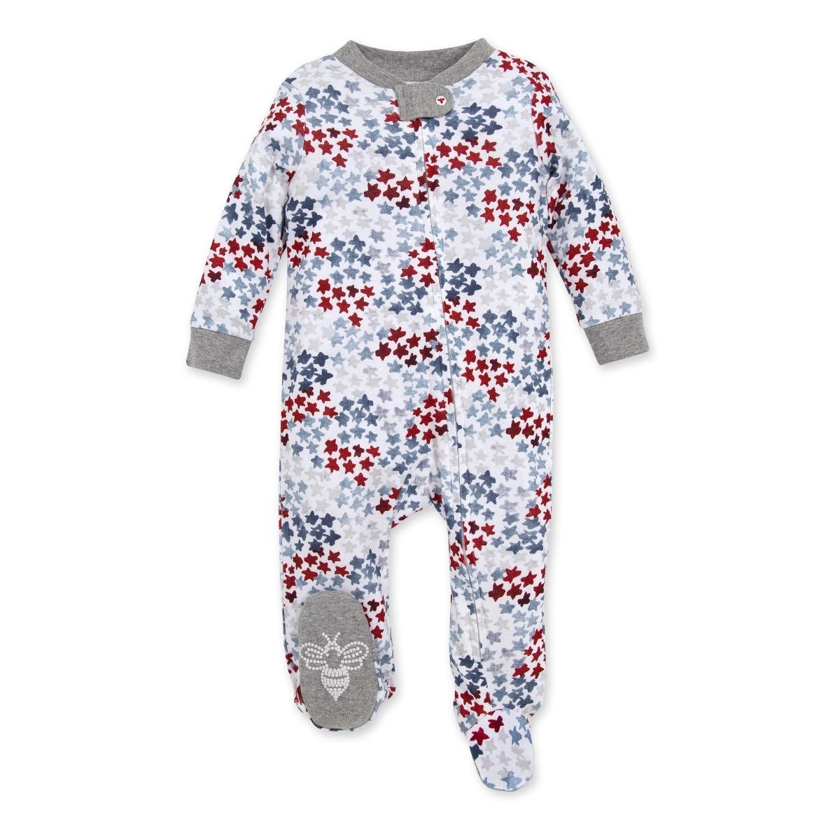 Baby Starry Night Sky Organic Cotton Zip Front Loose Fit Footed Pajamas | Burts Bees Baby