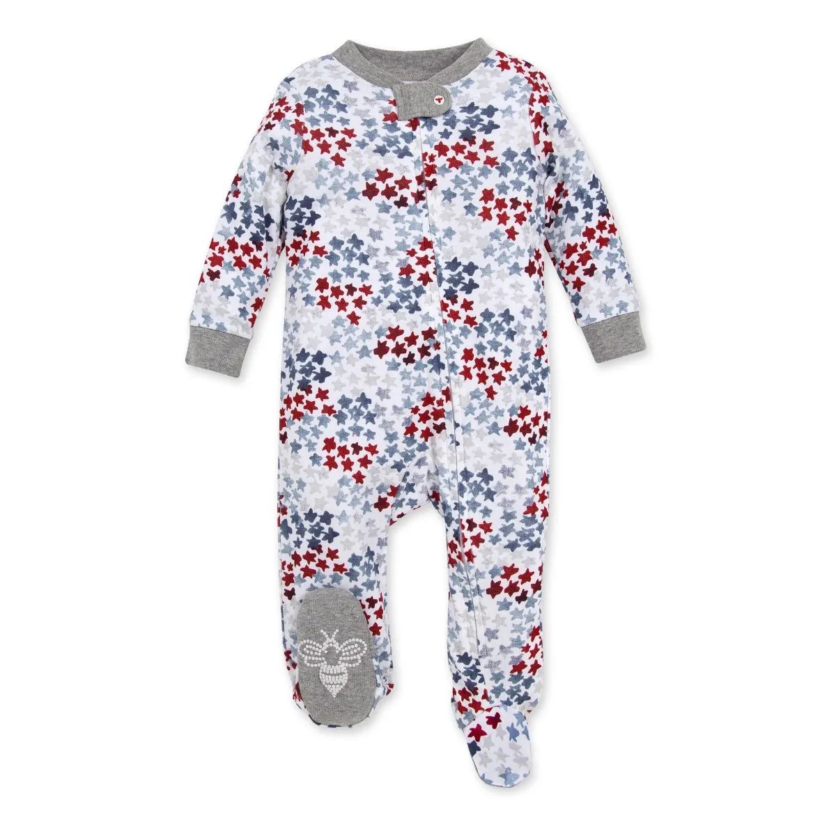 Baby Starry Night Sky Organic Cotton Zip Front Loose Fit Footed Pajamas | Burts Bees Baby