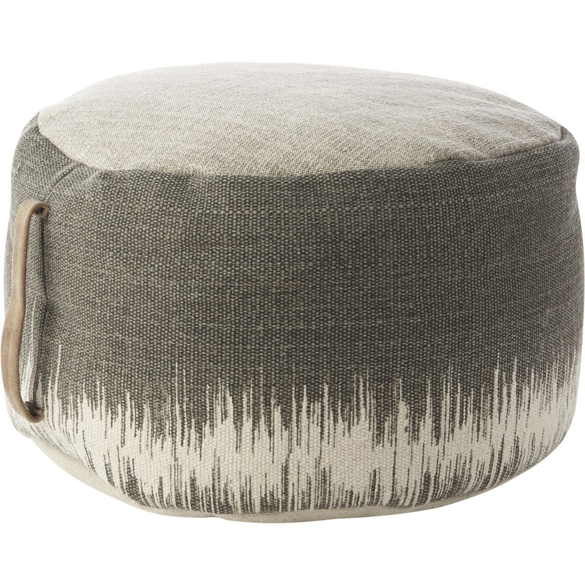 Mina Victory Life Styles Stonewash 20" x 20" x 12" Indoor Drum Pouf with Handle | Target