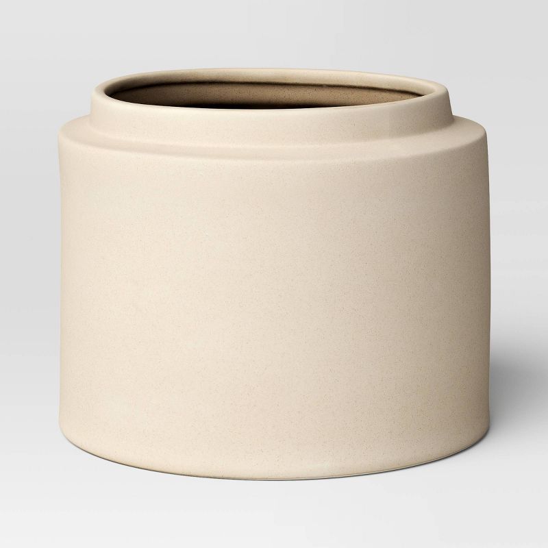 Cylinder Textured Indoor/Outdoor Planter Gray/Tan Sand - Threshold™ | Target