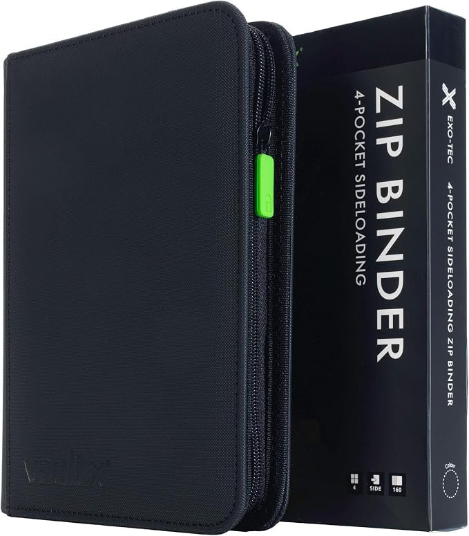 Vault X 4 Pocket Zip Binder, 160 Cards, Exo-Tec Material, 20 Side-Loading Pages (Black) | Amazon (US)