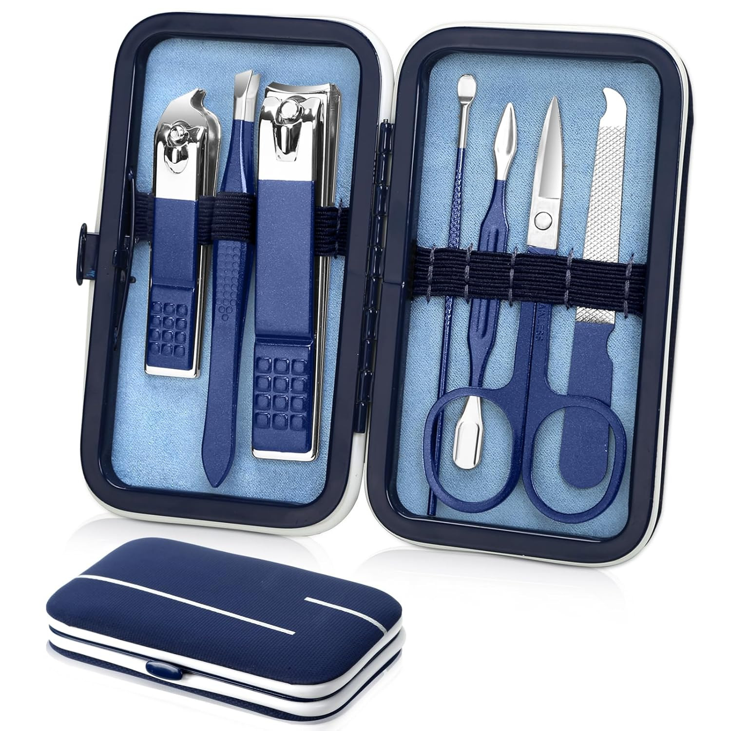 Aceoce Travel Manicure Set Mens Grooming Kit Stainless Steel Nail Clippers Nail Care Tool with Lu... | Amazon (US)