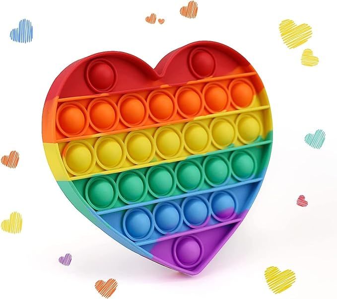 MOGAMI Fidget Toys Pop Heart Bubbles Push Fidget Sensory Toy Popper Anti-Anxiety Stress Relief [R... | Amazon (US)