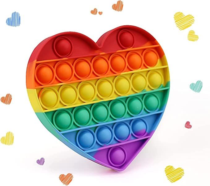 MOGAMI Fidget Toys Pop Heart Bubbles Push Fidget Sensory Toy Popper Anti-Anxiety Stress Relief [R... | Amazon (US)