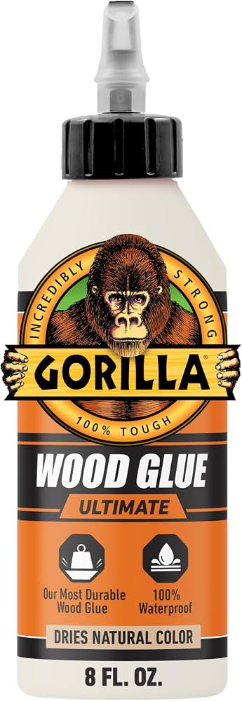 Gorilla Ultimate Waterproof Wood Glue, Natural Color, 8 oz | Amazon (US)