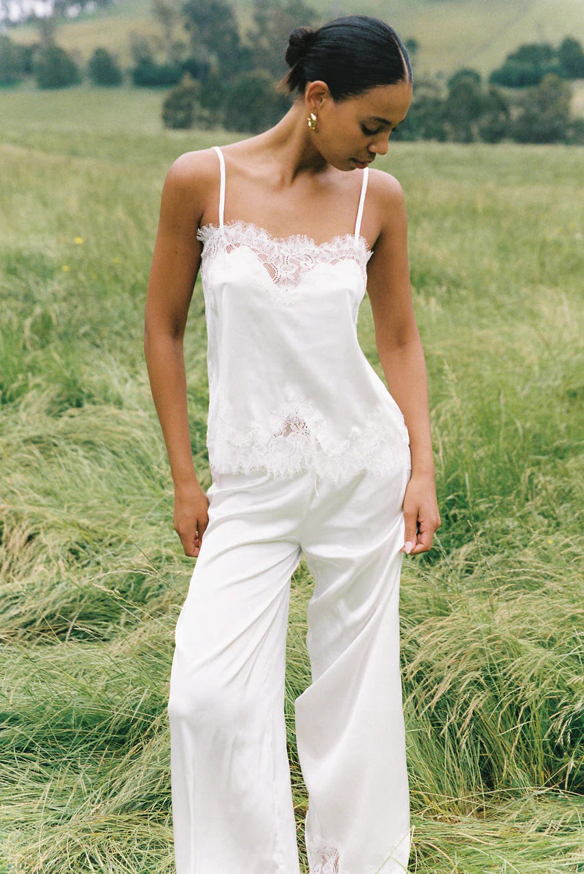 Olivia Pant Set Ivory | Kat the Label US