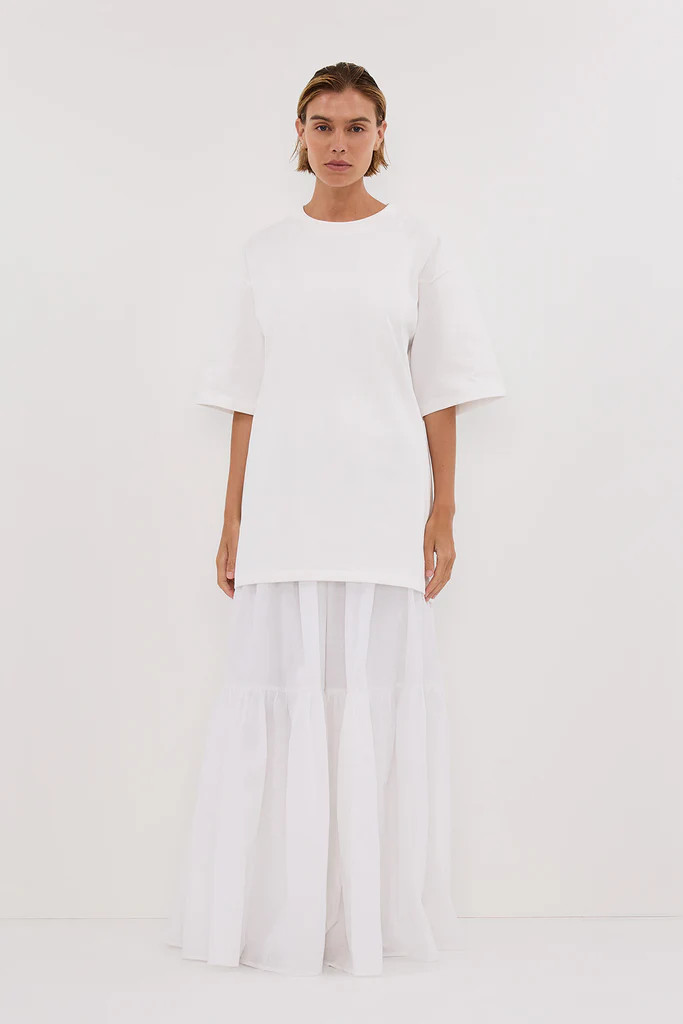 NOAH WHITE LONGLINE TEE | DISSH
