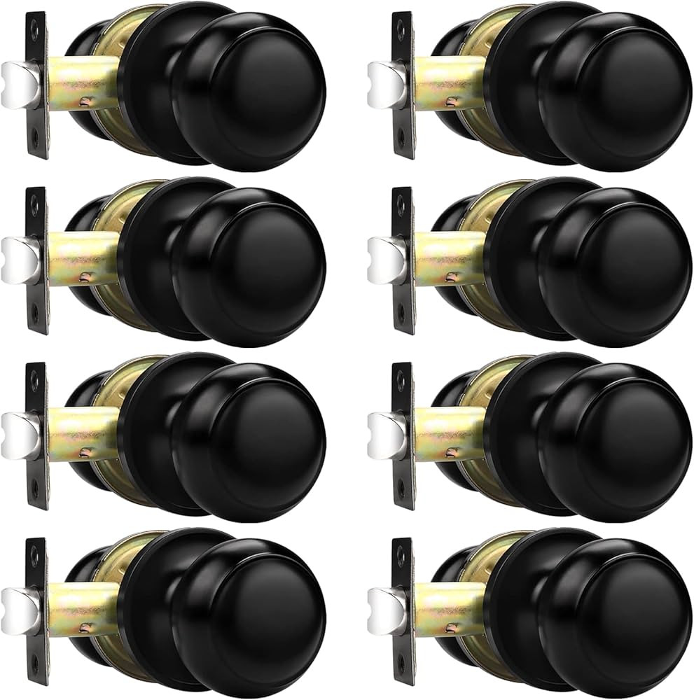 Probrico Hall/Closet Door Knobs in Flat Black Finish,Interior Passage Door Knobs,Round Non-Lockin... | Amazon (US)
