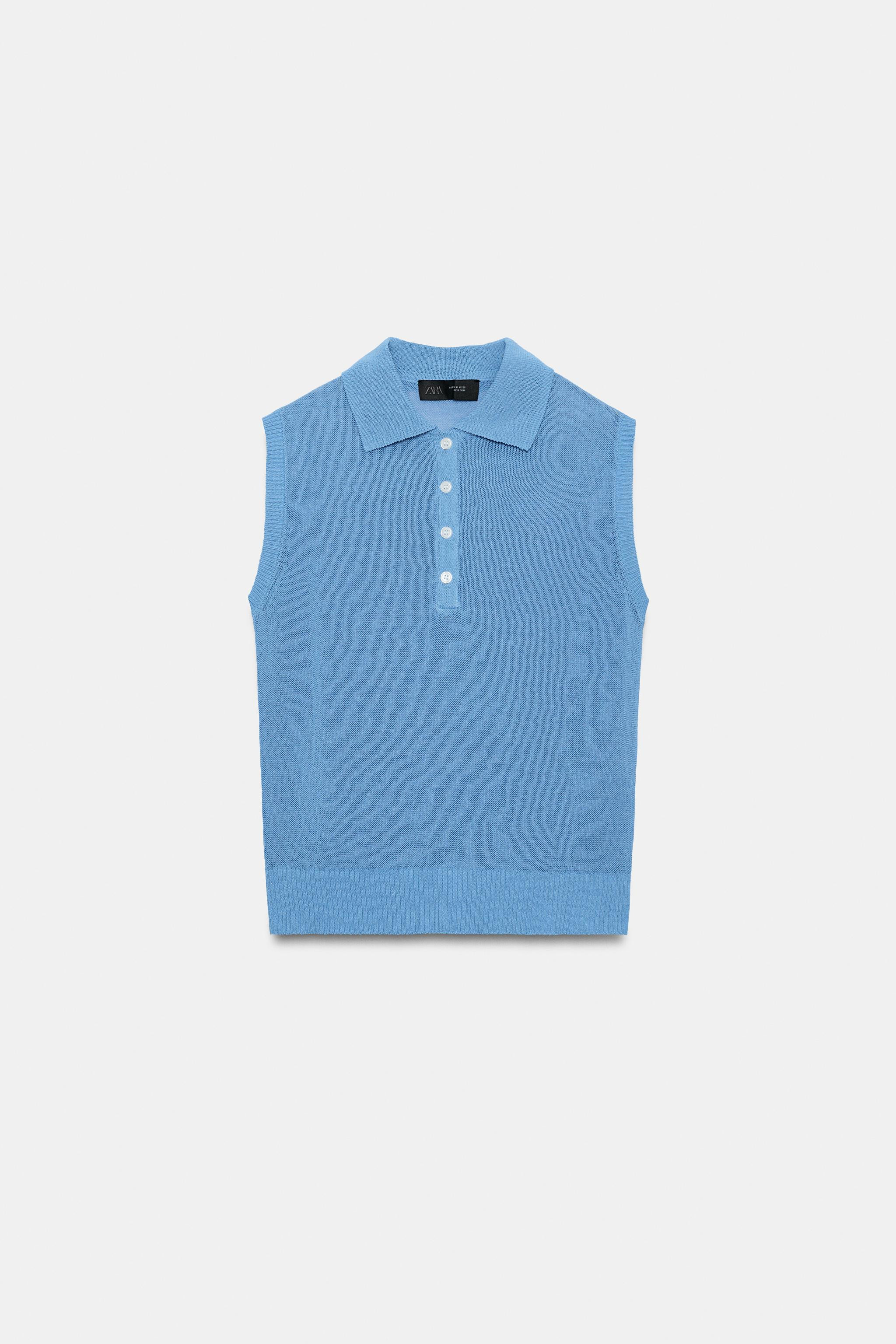 SLEEVELESS KNIT POLO | Zara US