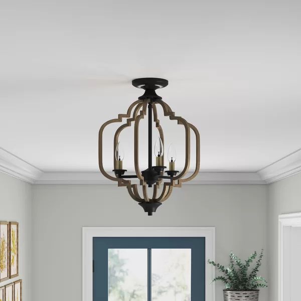 Wales 3 -Light 14" Semi Flush Mount | Wayfair Professional