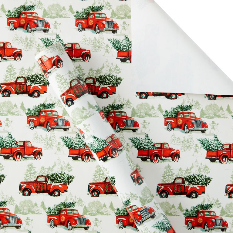 Holiday Time Traditional Red Truck Premium Wrapping Paper, Christmas, 30", 160 Sq ft. - Walmart.c... | Walmart (US)