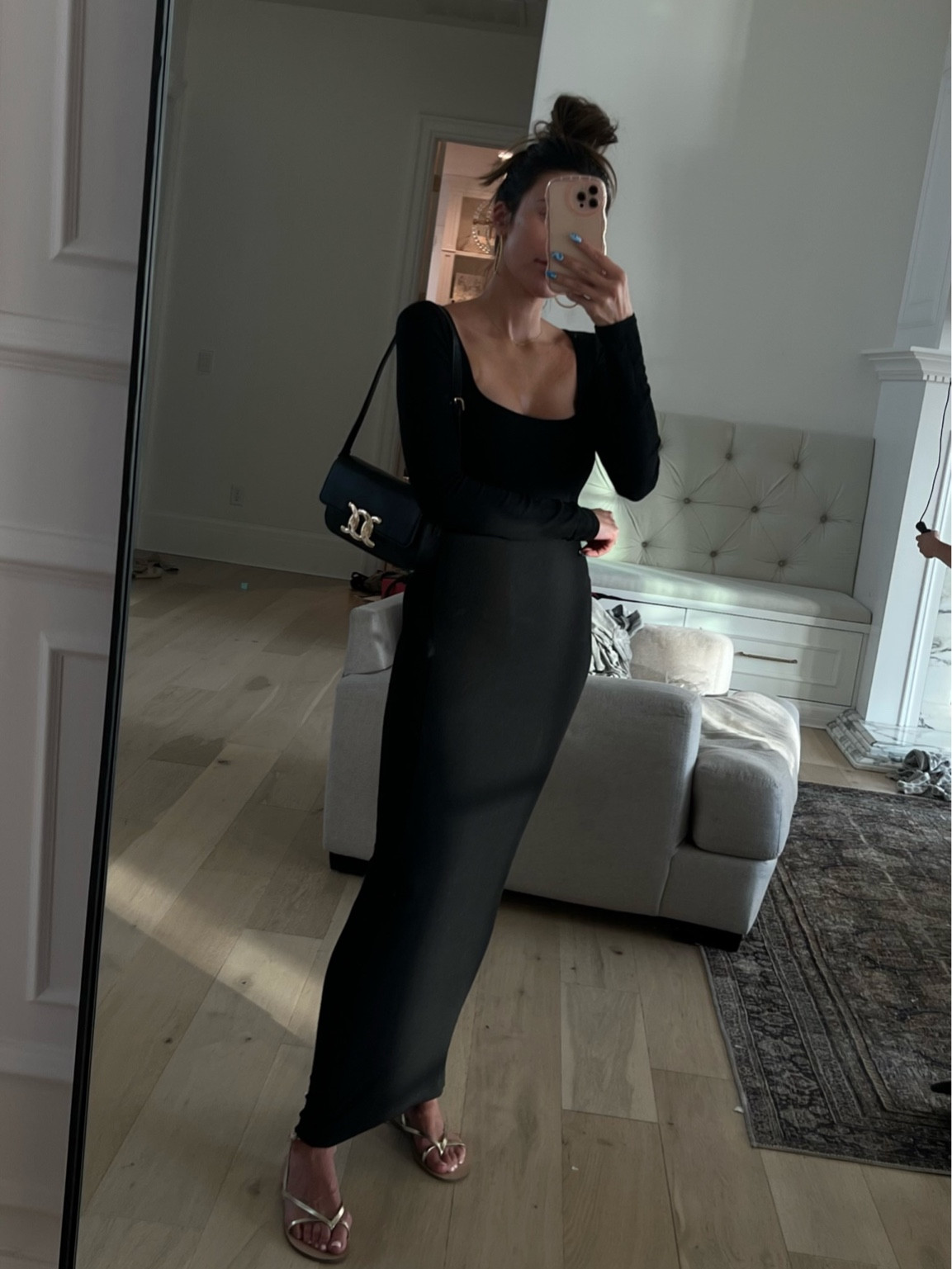 This long black dress is so flattering, the comfiest dress ever and under $100! Loving it with flat sandals for summer. Feels like I’m wearing loungewear! I’m in size small✨ my gold sandals are on sale 40% off right now making them under $50! 

Spring outfit; summer outfit; date night outfit; mom outfit; long black dress; Steve Madden; skims; shoe sale; H&M; girls night outfit; concert outfit; Christine Andrew 

#LTKsalealert #LTKshoecrush #LTKstyletip