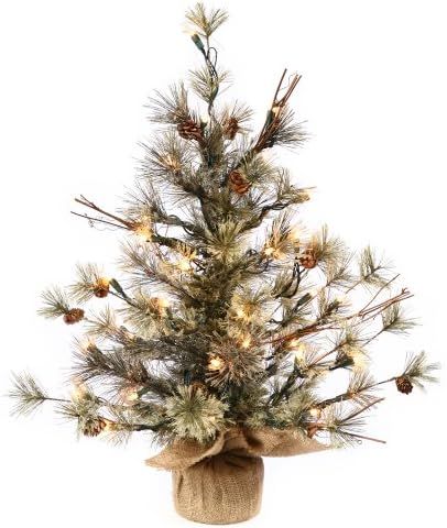 Vickerman 24" Dakota Pine Artificial Christmas Tree, Warm White Dura-lit LED Lights - Faux Christmas | Amazon (US)