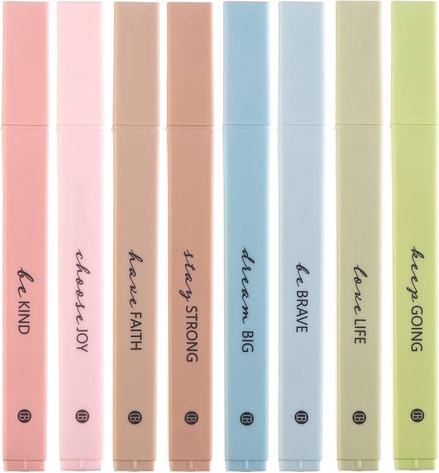 DIVERSEBEE Bible Highlighters with Soft Chisel Tip, 8 Pack Assorted Colors Pens No Bleed, Quick D... | Amazon (US)