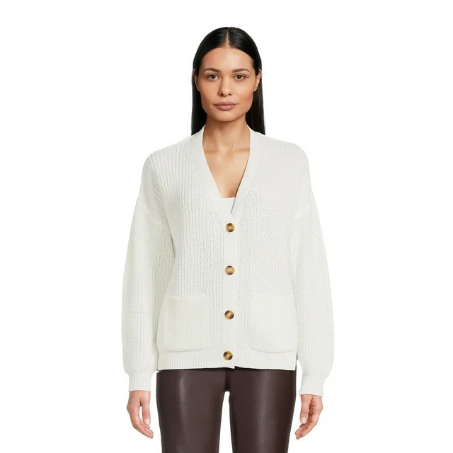 Time and Tru Women's Midweight Boyfriend Cardigan | Walmart (US)