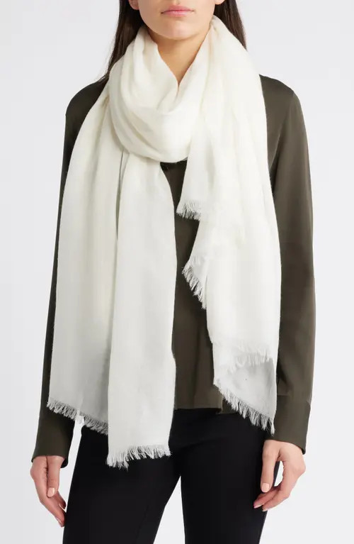 Vince Lightweight Cashmere Scarf in Off White at Nordstrom | Nordstrom