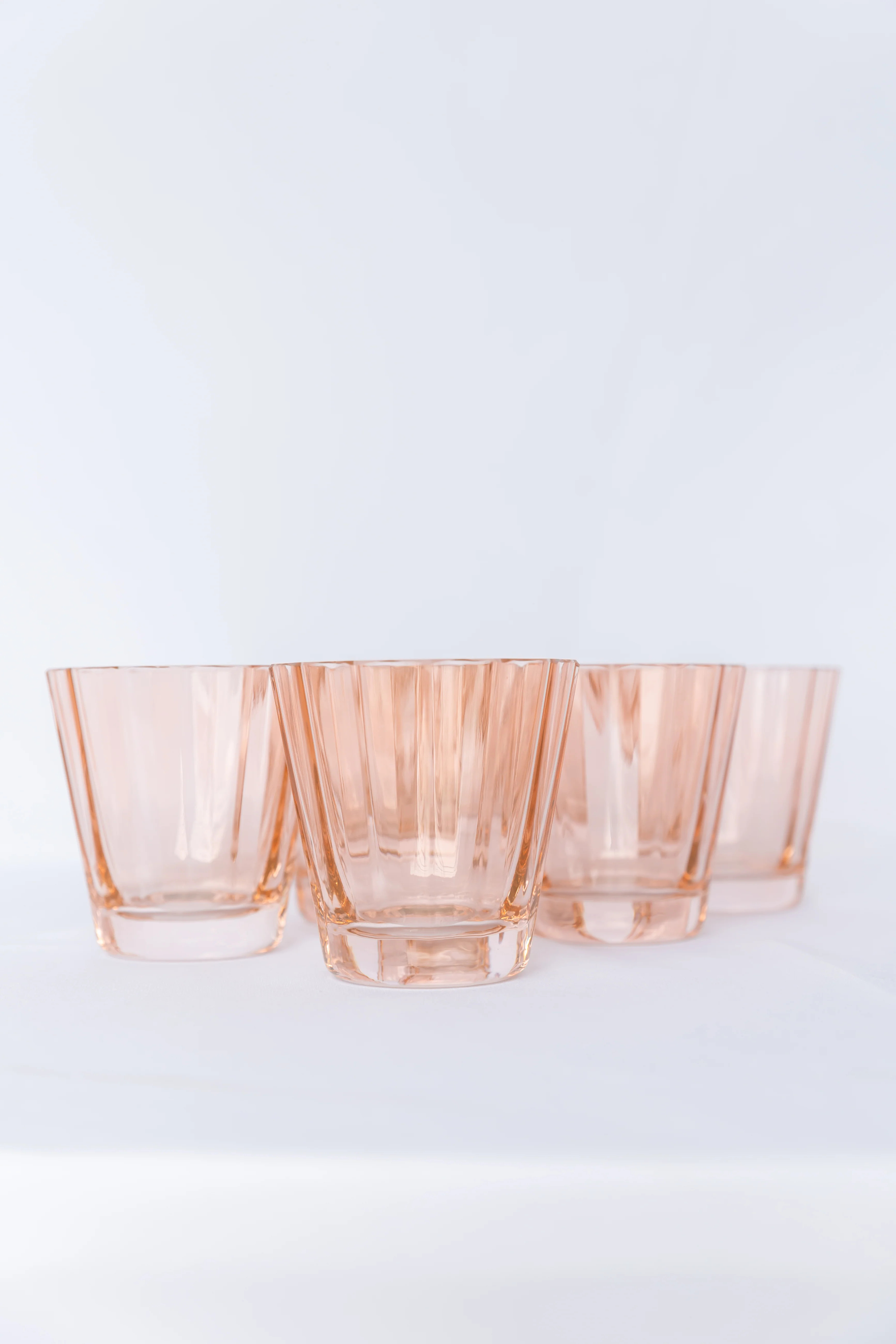 Estelle Colored Sunday Low Balls - Set of 6 {Blush Pink} | Estelle Colored Glass