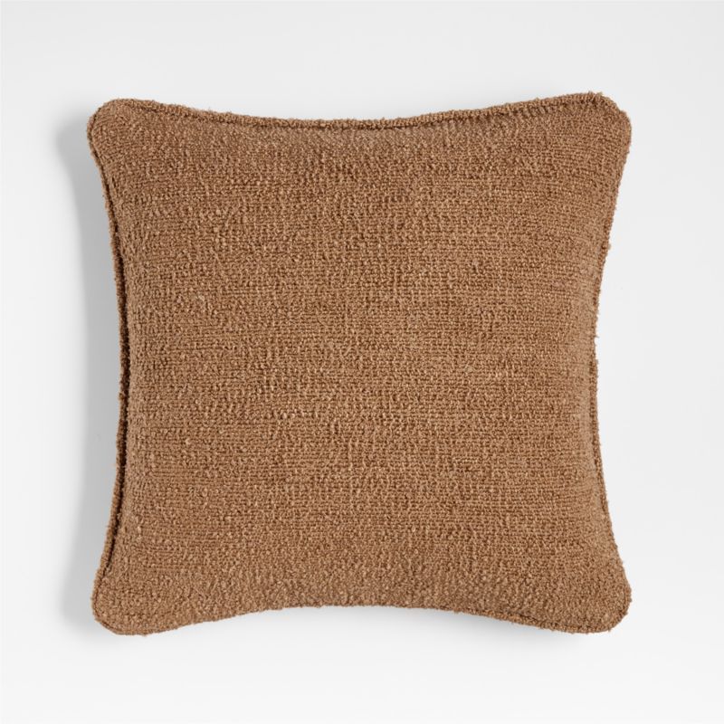 Camel Brown Organic Soft Boucle 20"x20" Throw Pillow Cover + Reviews | Crate & Barrel | Crate & Barrel