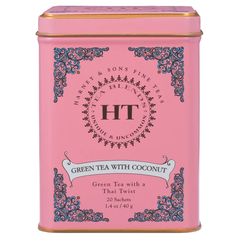 Harney & Sons, Green Tea Bags, Green Tea with Coconut, 1.4 oz, 20 Count | Walmart (US)