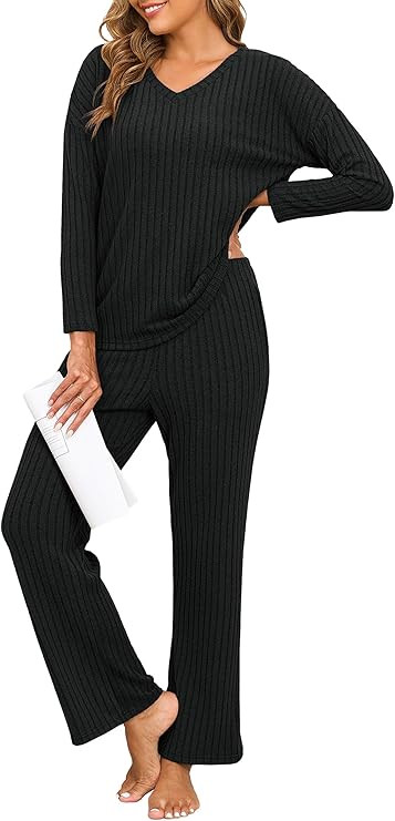 PrinStory Womens Pajama Sets Long Sleeve Lounge Set 2 Piece Pajamas Fall Winter Pjs for Woman Lou... | Amazon (US)