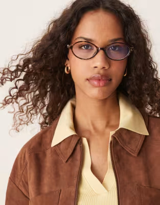 Jeepers Peepers blue light lens oval glasses in tortoiseshell | ASOS (Global)