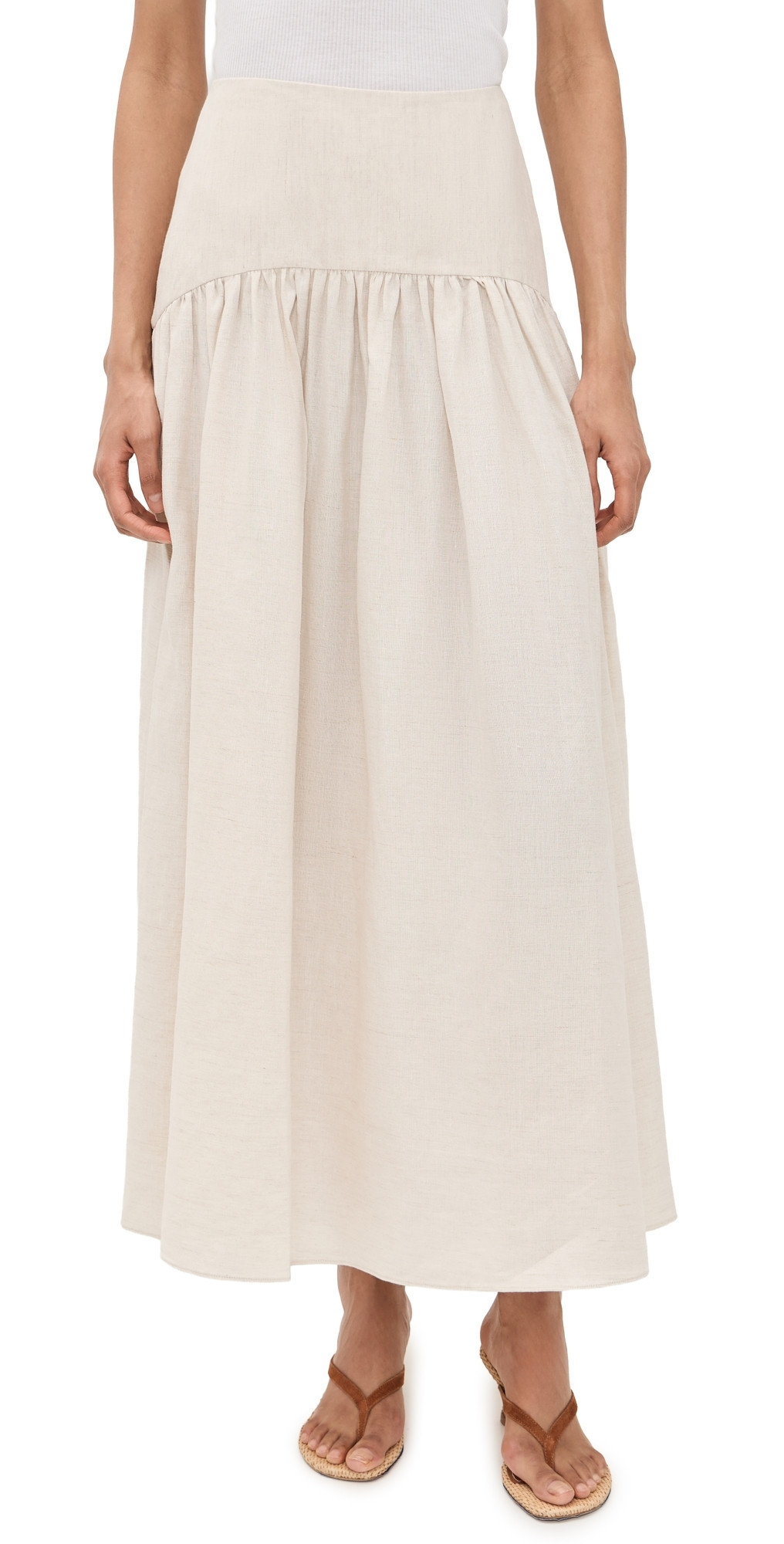 STAUD Procida Linen Skirt Natural 4 | Shopbop