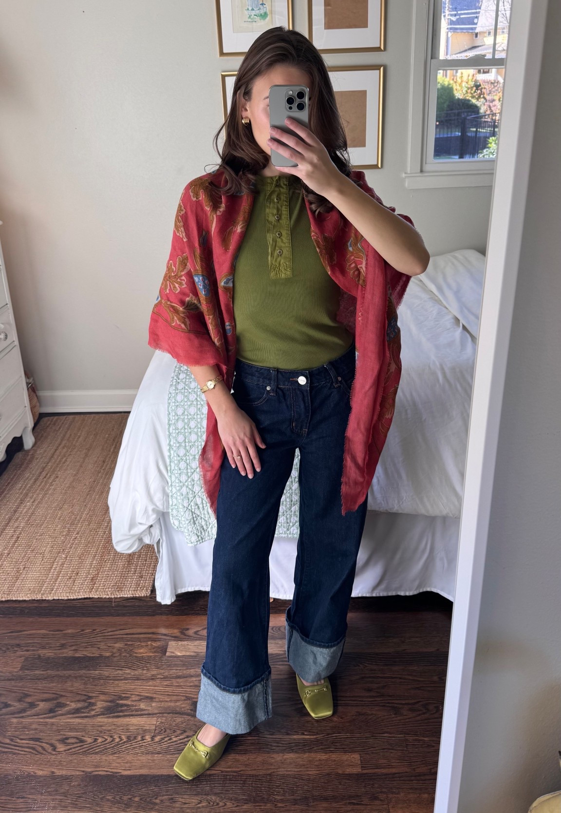 Wearing my usual size in everything! I folded over these jeans and stitched them to be cuffed myself! I’m 5’2” 

#LTKootd #LTKFindsUnder100 #LTKStyleTip