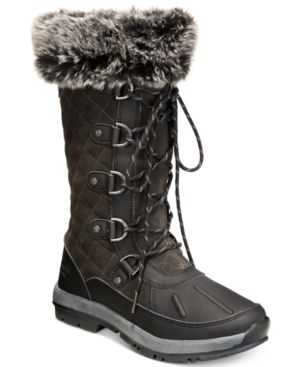 Bearpaw Women's Gwyneth Quilted Lace-Up Cold-Weather Waterproof Boots Women's Shoes | Macys (US)