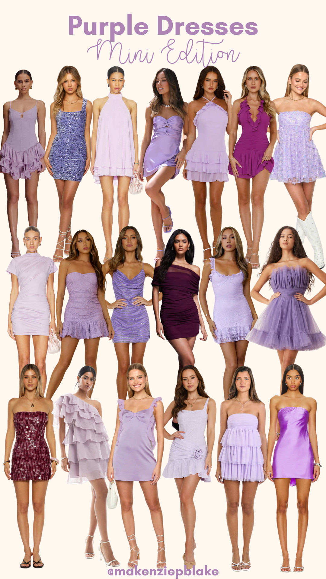 purple mini dresses are one of my favorite ways to add color into a wedding guest or summer event look right now 💜

from soft lavender to deeper plum tones, these styles feel playful but still elevated — perfect for rehearsal dinners, showers, cocktail weddings, or nights out when you want something a little different than the usual neutrals.

sharing all my favorite picks from this edit here ✨ 

 #LTKootd #LTKSeasonal #LTKWedding