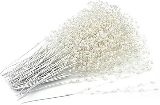 Fodattm 100 Stems Imitation Pearl Sticks Beaded String for Crafts Spray Beads Wire Stems DIY Acce... | Amazon (US)