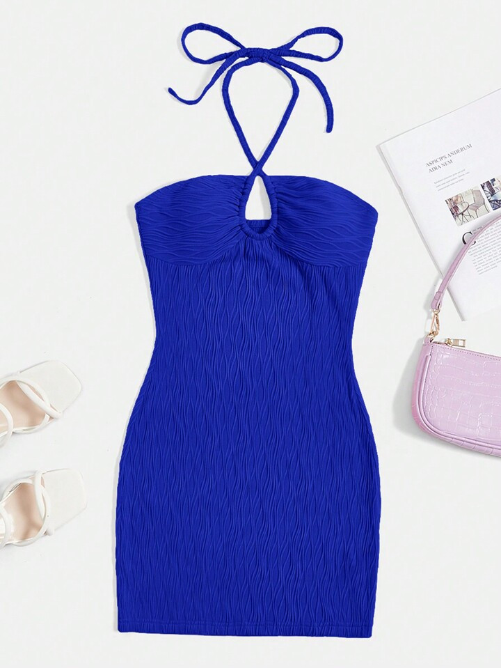 SHEIN EZwear Halter Bodycon Dress | SHEIN